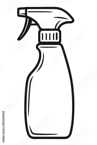 Versatile trigger spray bottle outline for various applications, including household cleaning, gardening, hair care, and professional sanitizing. Ideal for DIY solutions, water misting