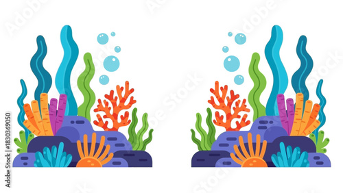 Vibrant underwater coral reef scene for ocean conservation projects, marine biology presentations, or engaging educational materials originally a scalable vector