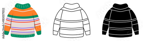 Cozy boy winter sweater isolated vector illustration