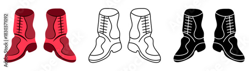 Rubber gumboots isolated vector illustration