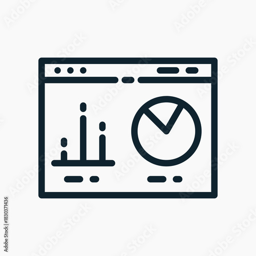Data Dashboard Icon in line style. Perfect for apps, websites, UI UX, presentations, or infographics. Editable illustration file with clean design and modern design.