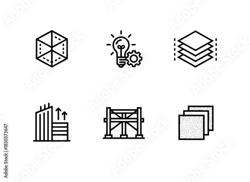 3D Modeling Render Section Drawing Elevation Drawing Structural Engineering Mate Icon Set