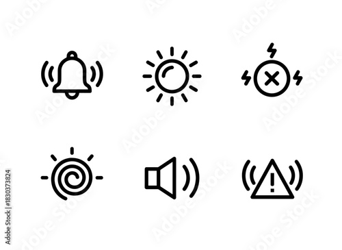 Alarm Bell Alarm Light Flashing Light Strobe Light Siren Sound Alarm Signal Minimal Icons