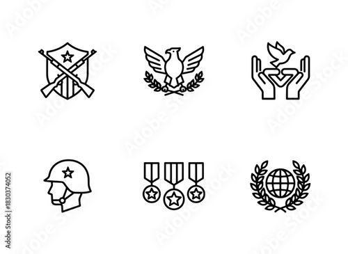 Army Logo Military Emblem National Guard Peacekeeping Forces Veteran Military Award Icons