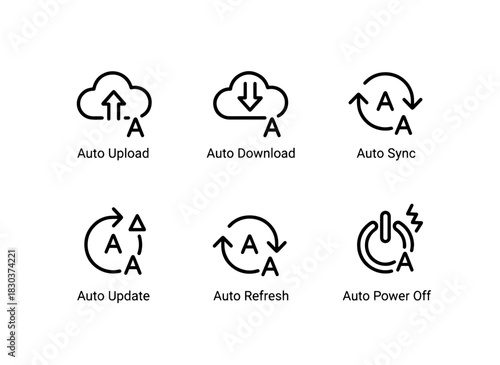 Auto Upload Auto Download Auto Sync Auto Update Auto Refresh Auto Power Off Minimal Icons