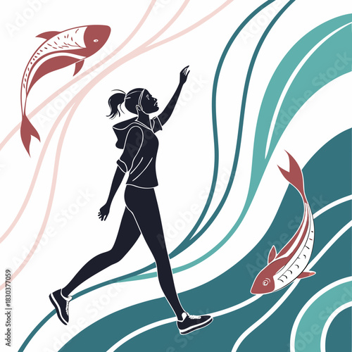 silhouette of a girl dancing