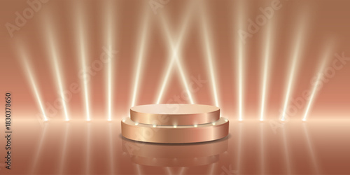 Stage lighting and light effects. Vector illustration.