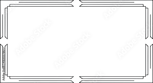 Elegant art deco geometric border frame design with classic lines