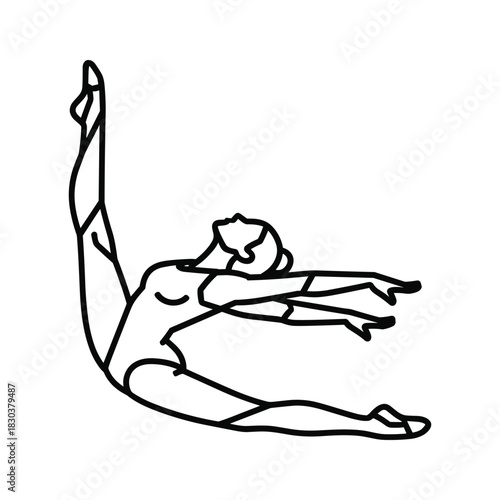 Crossbow with Arrow Line Art Icon