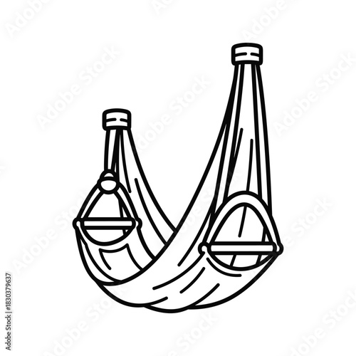 Hanging Baby Bouncers & Aerial Yoga Swings Line Art Icon