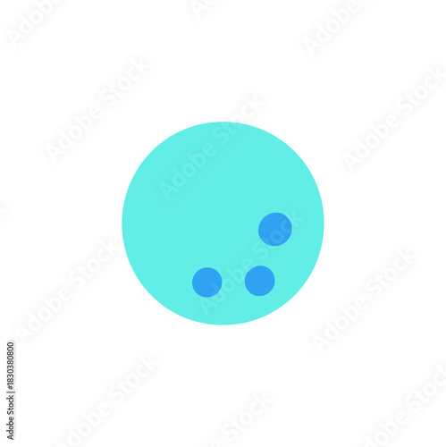 Simple Flat Bowling Ball with Three Finger Holes Illustration Icon