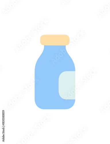 Flat Design Bottle Shape Milk Drink Container, Simple, and Clean Style Icon