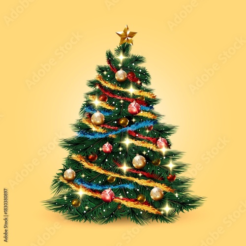 christmas tree with balls