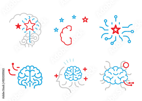 Abstract Brain Concepts with Stars and Connections Symbolizing Intelligence and Innovation