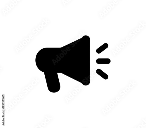 Simple Outline Megaphone Sound Wave Icon Representing Announcement And Promotion