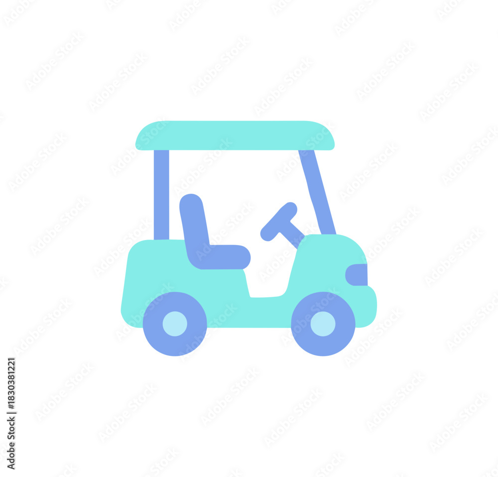 Fototapeta premium Flat Style Isolated Golf Cart Vehicle Transportation Graphic Illustration