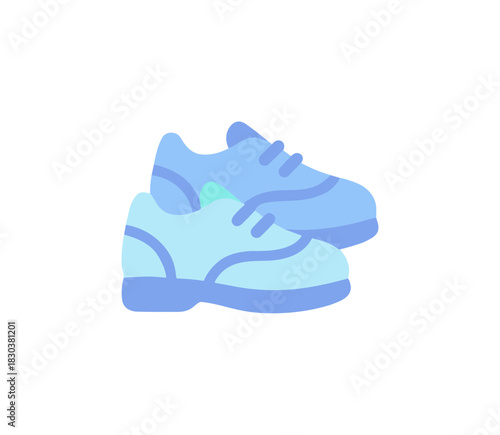 Simple Flat Style Running Shoes Icon Design with Clean Appearance
