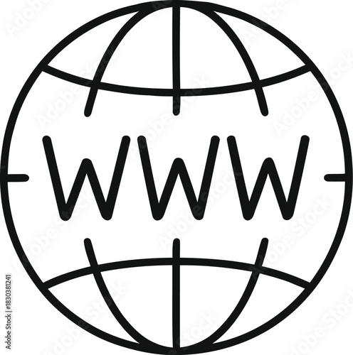 World wide web globe icon for website or internet access