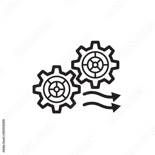 Workflow optimization icon symbolizing process streamlining, operational efficiency, and methodical flow improvement, representing process management, system integration, and productivity analysis.