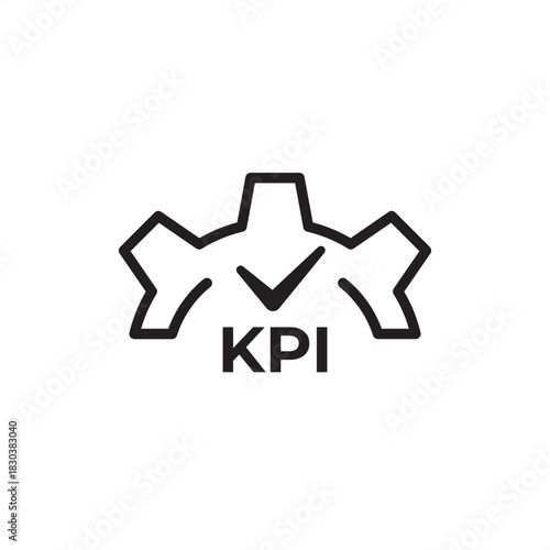 KPI icon symbolizing key performance indicators, strategic metric measurement, and objective tracking, representing business intelligence, performance management, efficiency analysis, and achievement.