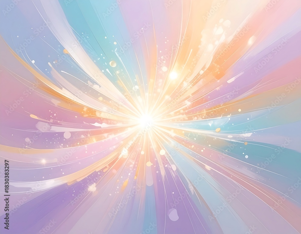 Obraz premium Abstract burst of light, radiating colorful rays and a soft, glowing center