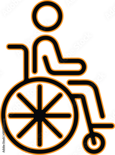 Simple icon of a person in a wheelchair