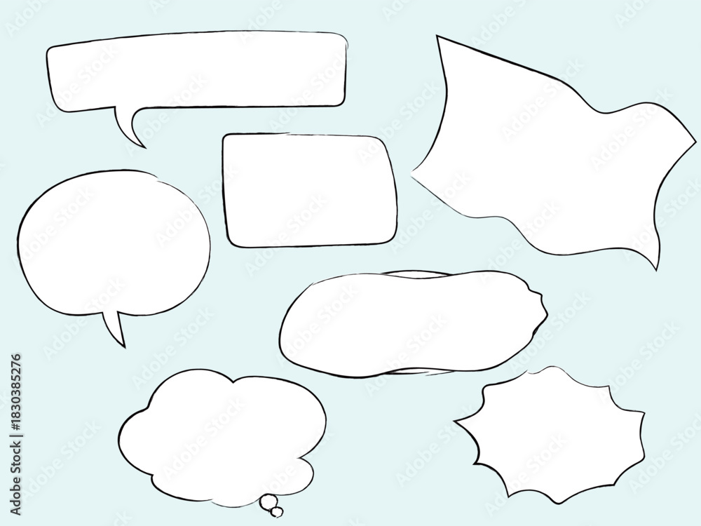 Fototapeta premium Rough line speech bubble illustration