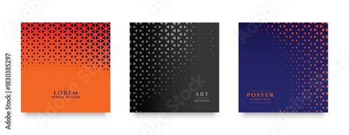 collection of triangular halftone pattern gradient background