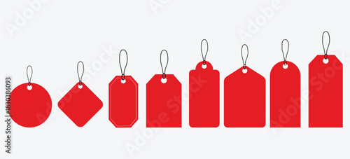 Premium Red Tag Shapes for Labels, Packaging & Merch – Free PNG & Vector Download