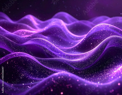 Wallpaper Mural Abstract, glowing, wavy, purple shapes with bokeh effect Torontodigital.ca