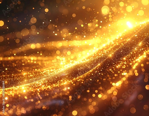 Wallpaper Mural Abstract gold waves and bokeh effect create a dynamic, radiant design Torontodigital.ca