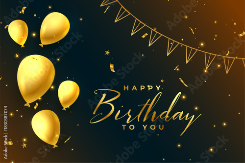 Golden Birthday Celebration Card Design