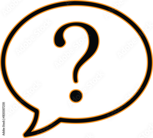 Question mark inside a speech bubble icon