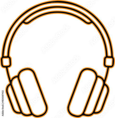 Simple outline of headphones on a white background