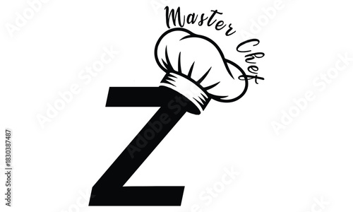 chef logo with a combination of letter z and chef hat for any business especially for restaurant, cafe, catering, etc.