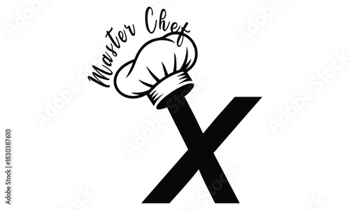 chef logo with a combination of letter x and chef hat for any business especially for restaurant, cafe, catering, etc.