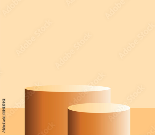 vector illustration of an orange background, Orange Product Square Double Podium
