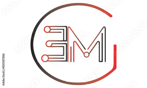 EM logo design template vector graphic branding element