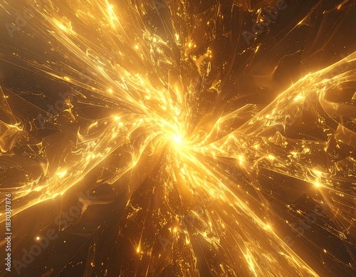 Wallpaper Mural Abstract golden swirl of light and energy radiating outwards Torontodigital.ca