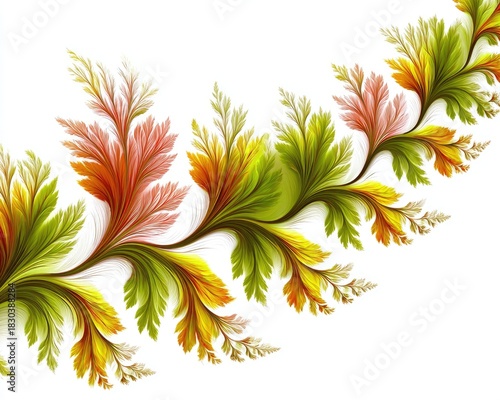 Intricate Floral Branch Design With Vibrant Colors