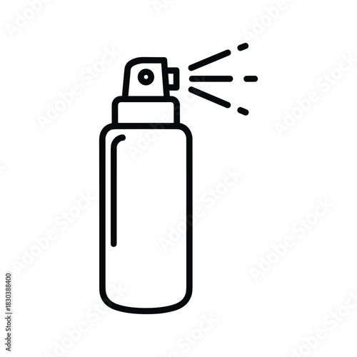 Spray bottle icon showing a fine mist being dispensed for personal hygiene product application