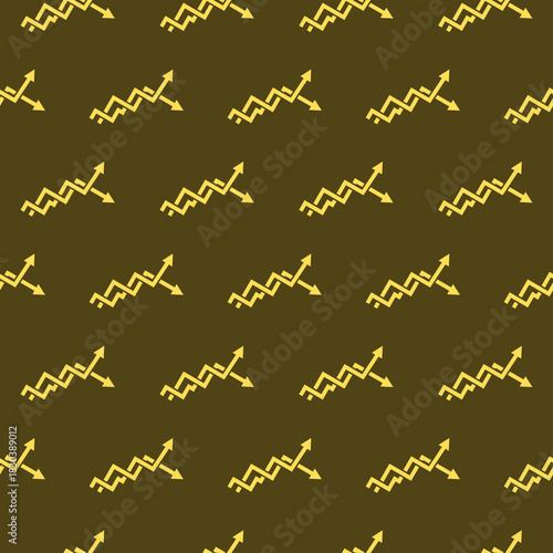 Up and down profit arrows seamless pattern isolated on color background
