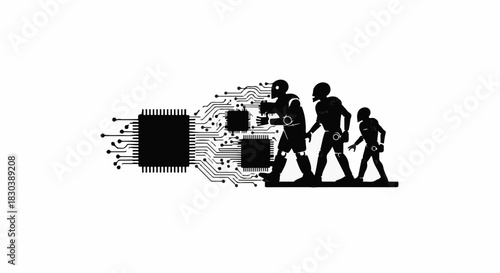Evolution of humanity towards technological advancement and artificial intelligence