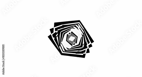 Abstract geometric pattern with sharp lines and a tunnel effect