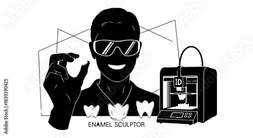 Dentist uses 3D printer for intricate enamel sculpting and dental restoration