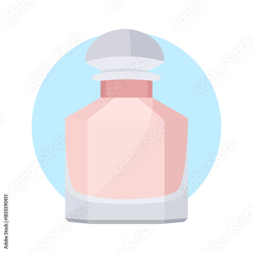 Perfume pink bottle for women flat illustration