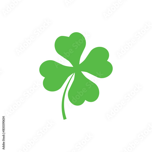 Four Leaf Clover Lucky Charm Vector Illustration