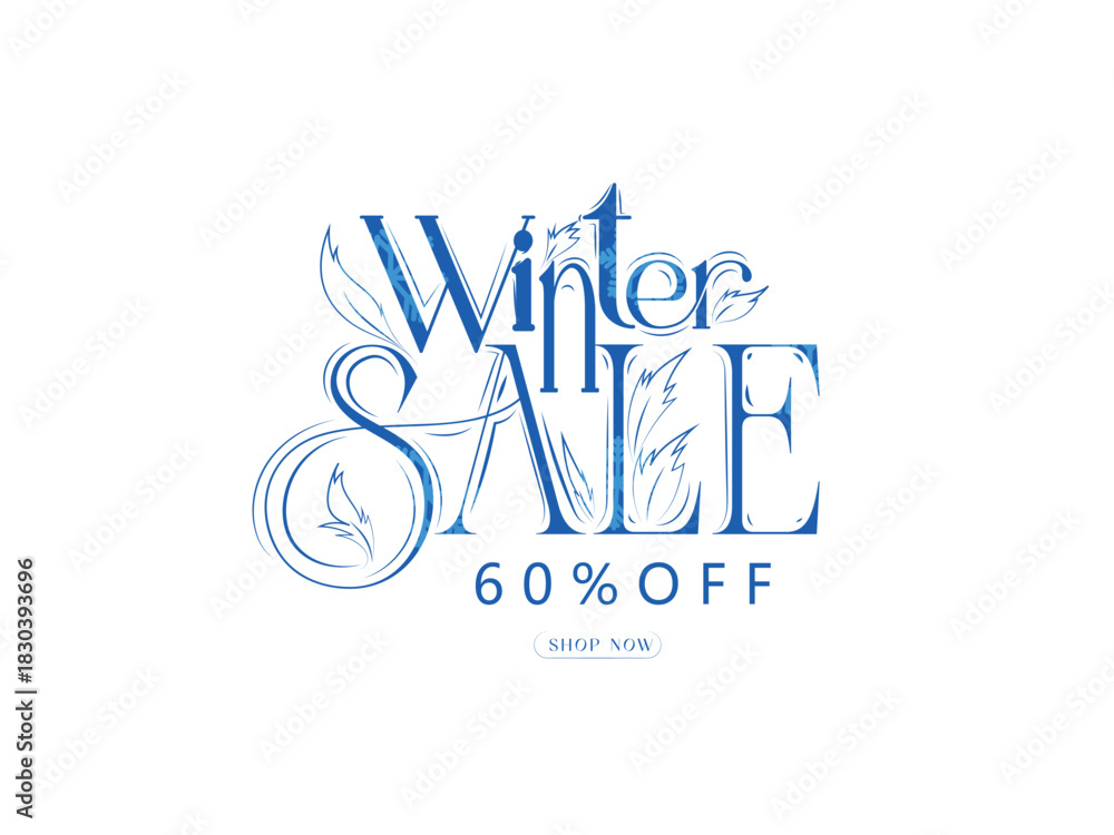 Naklejka premium Winter Sale Poster Designe illustration .