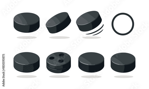 Hockey puck vector illustration, flat vector design, sport, equipment