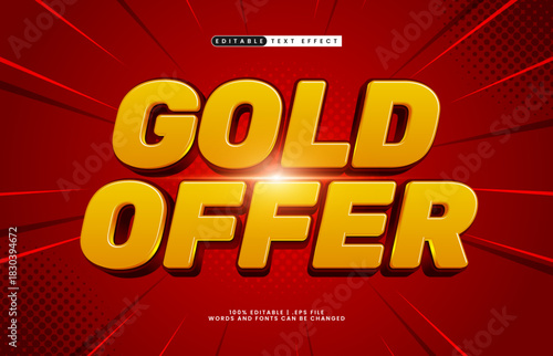 gold offer editable text effect